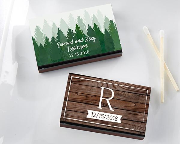 Personalized Black Matchboxes - Beach (Set of 50) Personalized Black Matchboxes - Winter (Set of 50) 