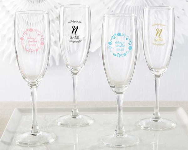 Personalized Champagne Flute - Baby Shower Personalized Champagne Flute - Ethereal 