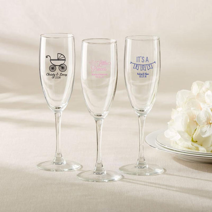 Personalized Champagne Flute - Wedding Personalized Champagne Flute - Baby Shower 