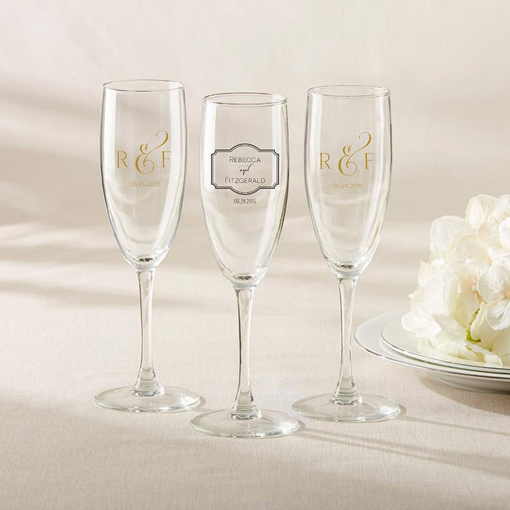 Personalized Champagne Flute - Wedding Personalized Champagne Flute - Classic 