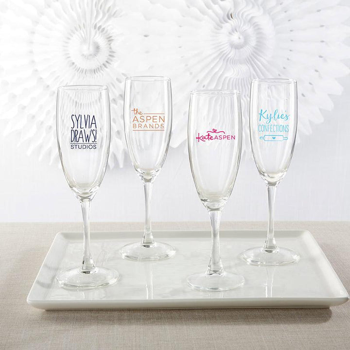 Personalized Champagne Flute - Wedding Personalized Champagne Flute - Custom Design 