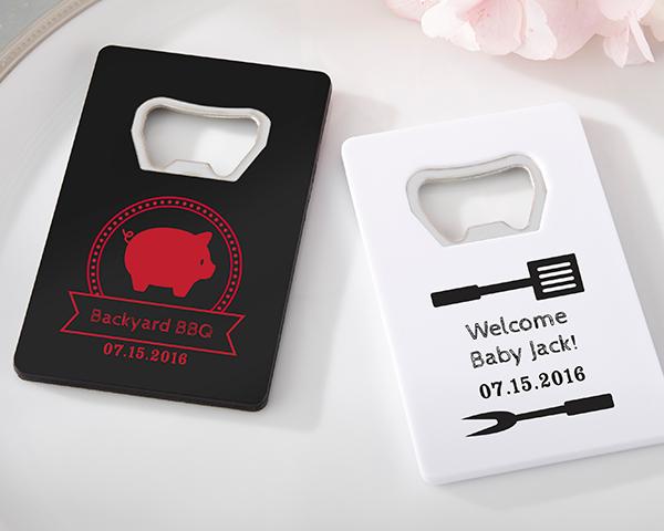 Personalized Credit Card Bottle Opener - BBQ (Black or White) Personalized Credit Card Bottle Opener - BBQ (Black or White) 