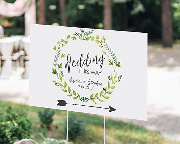 Personalized Directional Sign (18x12) - Gold Glitter Wedding Personalized Directional Sign (18x12) - Botanical Garden 