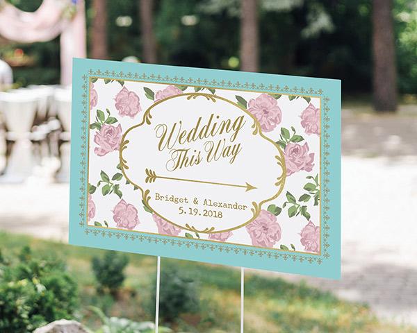 Personalized Directional Sign (18x12) - Gold Glitter Wedding Personalized Directional Sign (18x12) - Tea Time 