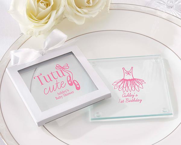 Personalized Glass Coaster - Beach Tides (Set of 12) Personalized Glass Coaster - Tutu Cute (Set of 12) 