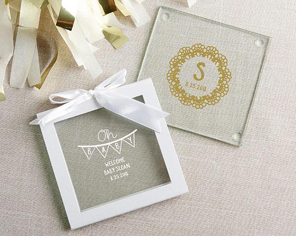 Personalized Glass Coasters - Wedding (Set of 12) 