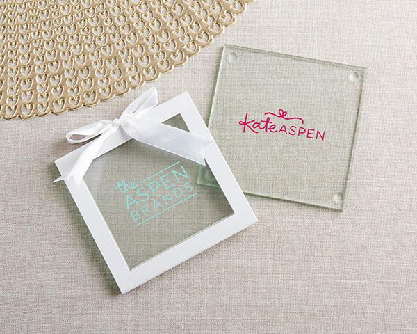 Personalized Glass Coasters - Wedding (Set of 12) Personalized Glass Coasters - Custom Design (Set of 12) 