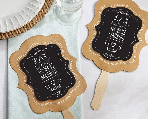 Personalized Kraft Fan - Eat, Drink & Be Married (Set of 12) Personalized Kraft Fan - Eat, Drink & Be Married (Set of 12) 