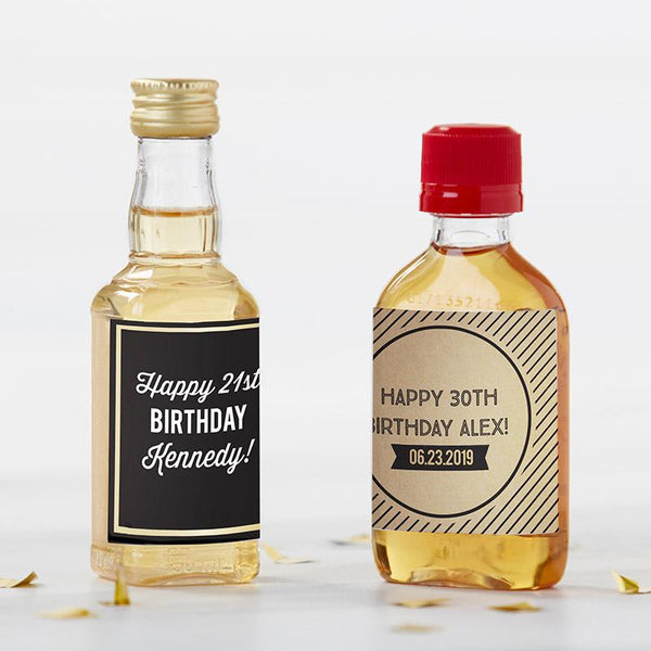 Personalized Mini Liquor Labels - Boozy Birthday Personalized Mini Liquor Labels - Boozy Birthday 