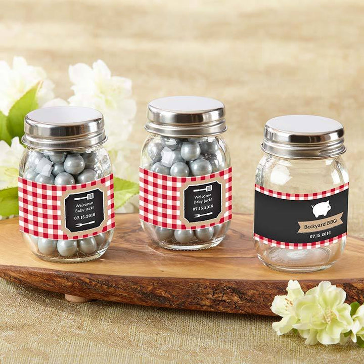 Personalized Mini Mason Jar - Tutu Cute (Set of 12) Personalized Mini Mason Jar - BBQ (Set of 12) 