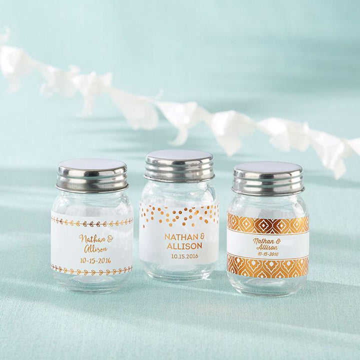 Personalized Mini Mason Jar - Tutu Cute (Set of 12) Personalized Mini Mason Jar - Copper Foil (Set of 12) 