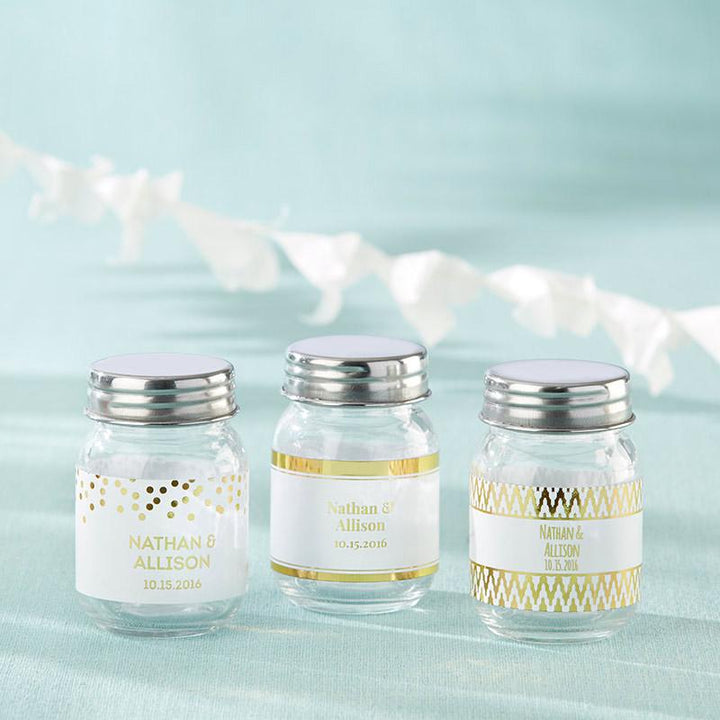 Personalized Mini Mason Jar - Tutu Cute (Set of 12) Personalized Mini Mason Jar - Gold Foil (Set of 12) 