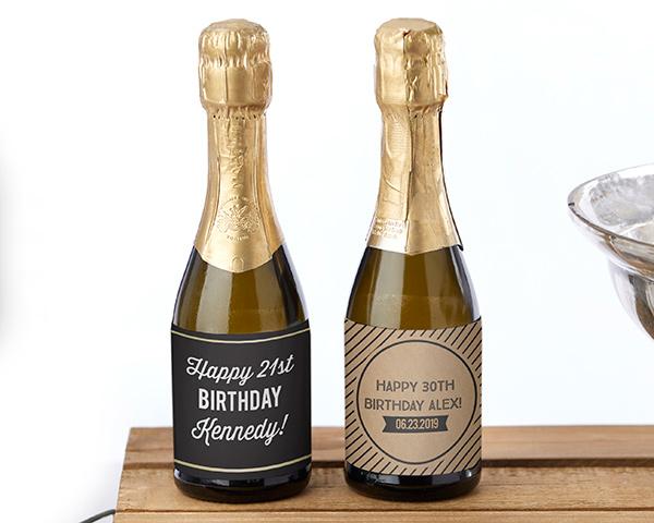 Personalized Mini Wine Bottle Labels - Eat, Drink, & Be Married 