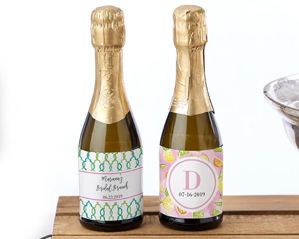 Personalized Mini Wine Bottle Labels - Eat, Drink, & Be Married Personalized Mini Wine Bottle Labels - Cheery & Chic 