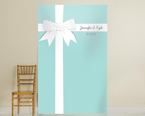 Personalized Photo Backdrop - Kate's Rustic Bridal Collection - Woodgrain Personalized Photo Backdrop - Something Blue 