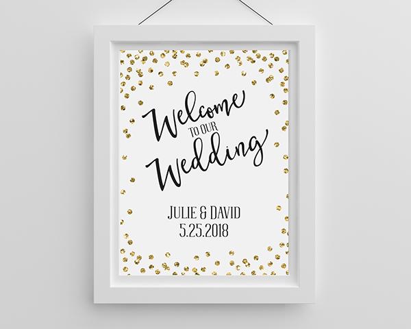 Personalized Poster (18x24) - Gold Glitter Wedding Personalized Poster (18x24) - Gold Glitter Wedding 