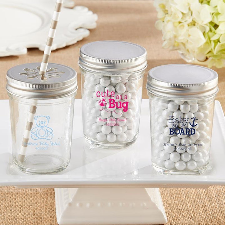 Personalized Printed 8 oz. Glass Mason Jar - Baby (Set of 12) Personalized Printed 8 oz. Glass Mason Jar - Baby (Set of 12) 