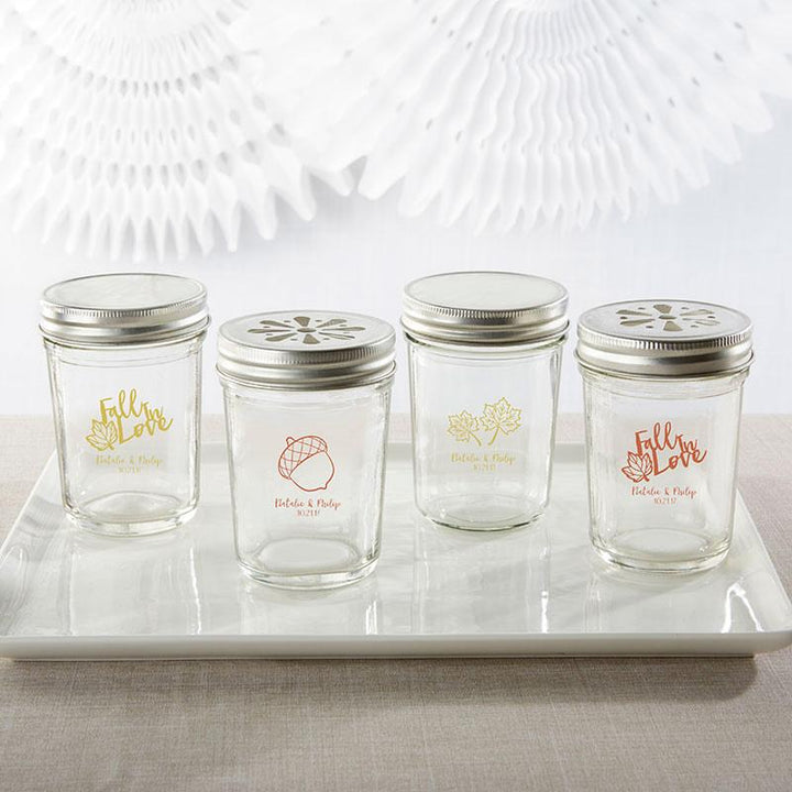Personalized Printed 8 oz. Glass Mason Jar - Baby (Set of 12) Personalized Printed 8 oz. Glass Mason Jar - Fall (Set of 12) 