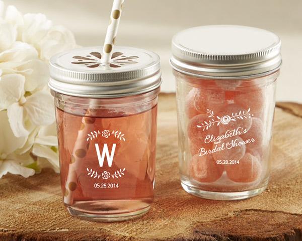 Personalized Printed 8 oz. Glass Mason Jar - Baby (Set of 12) Personalized Printed 8 oz. Glass Mason Jar - Rustic Bridal Shower (Set of 12) 