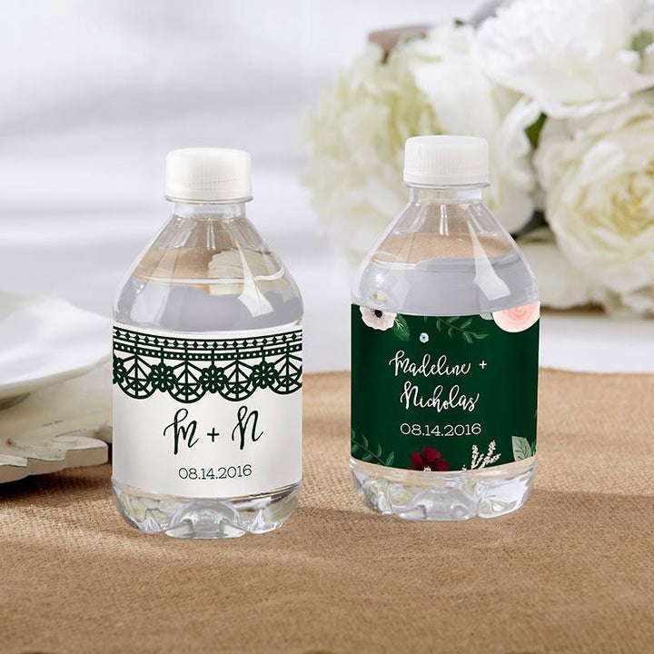 Personalized Romantic Garden Water Bottle Labels - Lace & Floral Designs Personalized Romantic Garden Water Bottle Labels - Lace & Floral Designs 