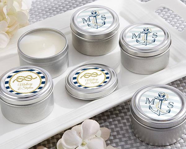 Personalized Travel Candle - Birthday Personalized Travel Candle - Kate's Nautical Wedding Collection 