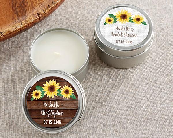 Personalized Travel Candle - Birthday Personalized Travel Candle - Sunflower 