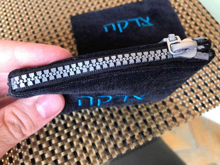 Personalized Tzedakah Pocket Purse Zipper Bags 