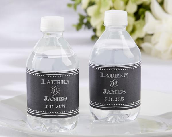 Personalized Water Bottle Labels - Kate's Nautical Wedding Collection Personalized Water Bottle Labels - Chalk 