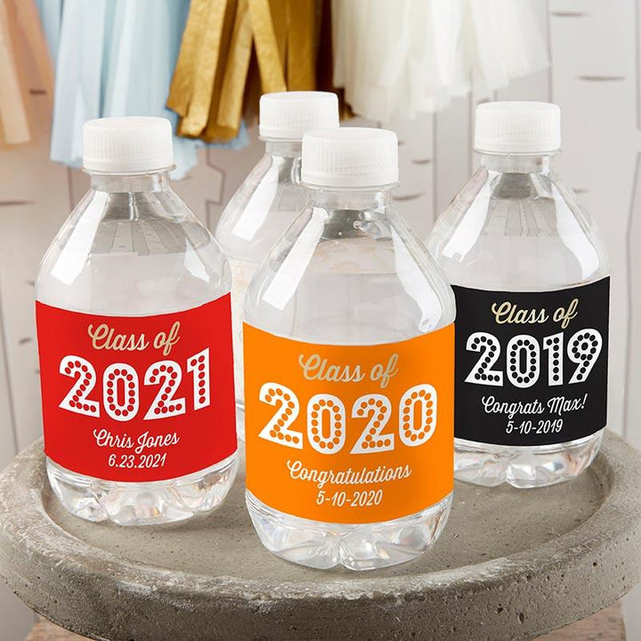 Personalized Water Bottle Labels - Kate's Nautical Wedding Collection Personalized Water Bottle Labels - Class of 2019 