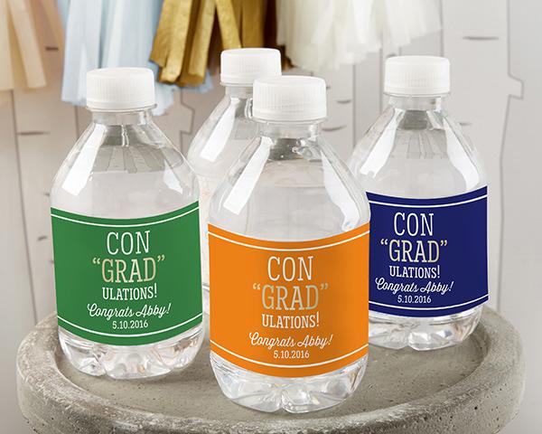 Personalized Water Bottle Labels - Kate's Nautical Wedding Collection Personalized Water Bottle Labels - ConGRADulations! 