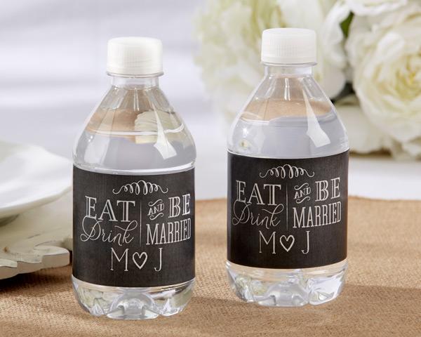 Personalized Water Bottle Labels - Kate's Nautical Wedding Collection Personalized Water Bottle Labels - Eat, Drink & Be Married 