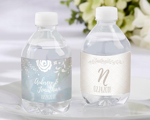 Personalized Water Bottle Labels - Kate's Nautical Wedding Collection Personalized Water Bottle Labels - Ethereal 