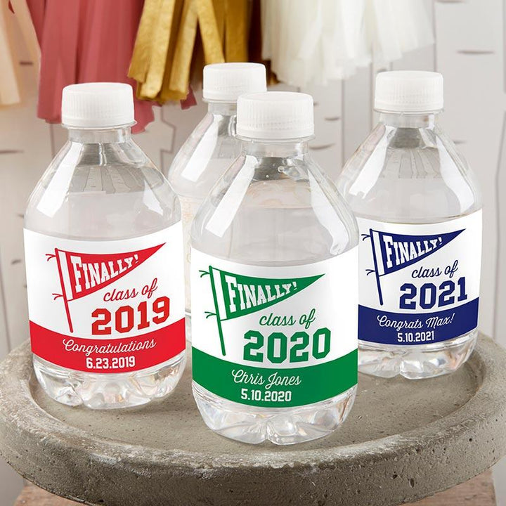 Personalized Water Bottle Labels - Kate's Nautical Wedding Collection Personalized Water Bottle Labels - Finally! Class of 2019 