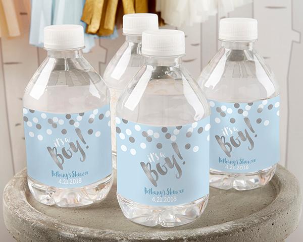 Personalized Water Bottle Labels - Kate's Nautical Wedding Collection Personalized Water Bottle Labels - It's a Boy! 