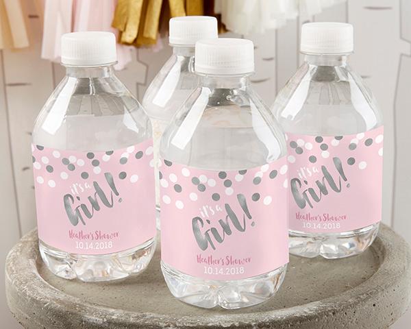 Personalized Water Bottle Labels - Kate's Nautical Wedding Collection Personalized Water Bottle Labels - It's a Girl! 