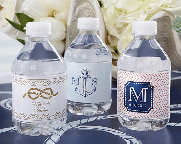 Personalized Water Bottle Labels - Kate's Nautical Wedding Collection Personalized Water Bottle Labels - Kate's Nautical Wedding Collection 
