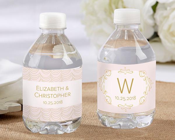 Personalized Water Bottle Labels - Kate's Nautical Wedding Collection Personalized Water Bottle Labels - Modern Romance 