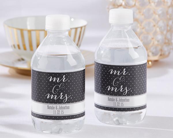 Personalized Water Bottle Labels - Kate's Nautical Wedding Collection Personalized Water Bottle Labels - Mr. & Mrs. 