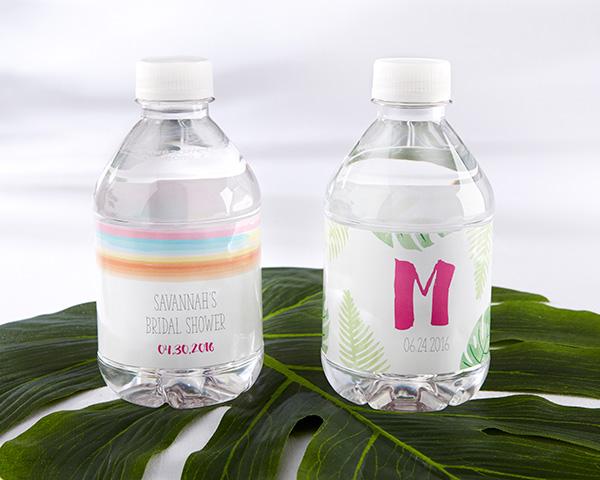 Personalized Water Bottle Labels - Kate's Nautical Wedding Collection Personalized Water Bottle Labels - Pineapples & Palms 