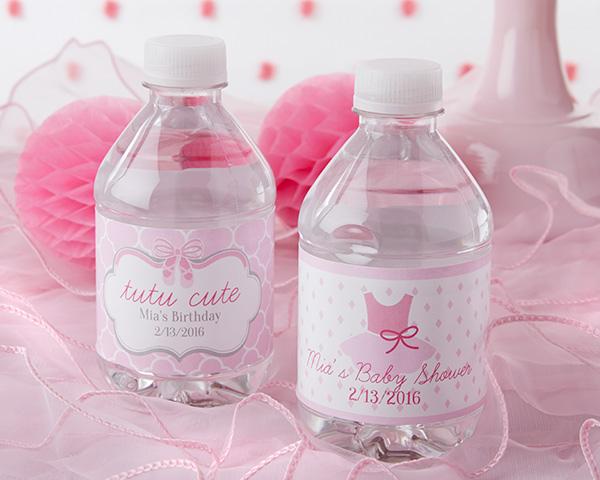 Personalized Water Bottle Labels - Kate's Nautical Wedding Collection Personalized Water Bottle Labels - Tutu Cute 