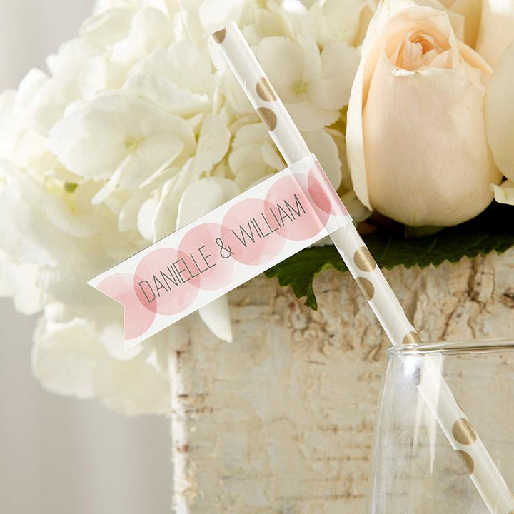 Personalized Wedding Party Straw Flags Personalized Wedding Party Straw Flags 