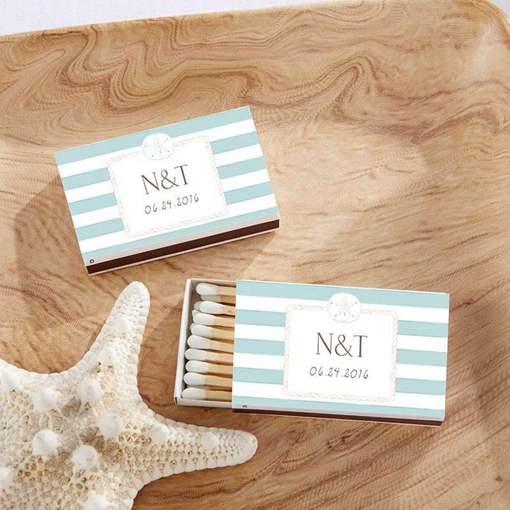 Personalized White Matchboxes - Beach (Set of 50) Personalized White Matchboxes - Beach (Set of 50) 