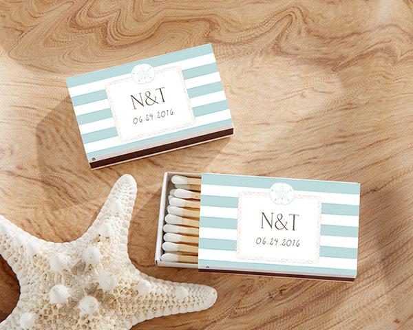 Personalized White Matchboxes - Beach (Set of 50) Personalized White Matchboxes - Beach (Set of 50) 