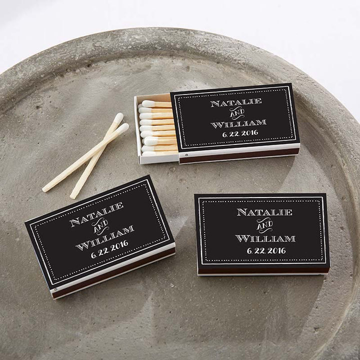 Personalized White Matchboxes - Beach (Set of 50) Personalized White Matchboxes - Chalk (Set of 50) 