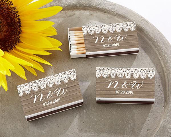 Personalized White Matchboxes - Beach (Set of 50) Personalized White Matchboxes - Country (Set of 50) 