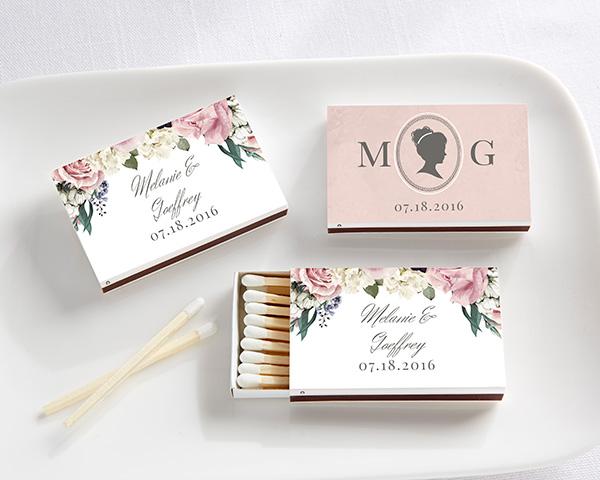 Personalized White Matchboxes - Beach (Set of 50) Personalized White Matchboxes - English Garden (Set of 50) 