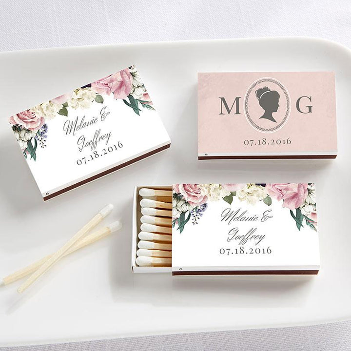 Personalized White Matchboxes - Beach (Set of 50) Personalized White Matchboxes - English Garden (Set of 50) 