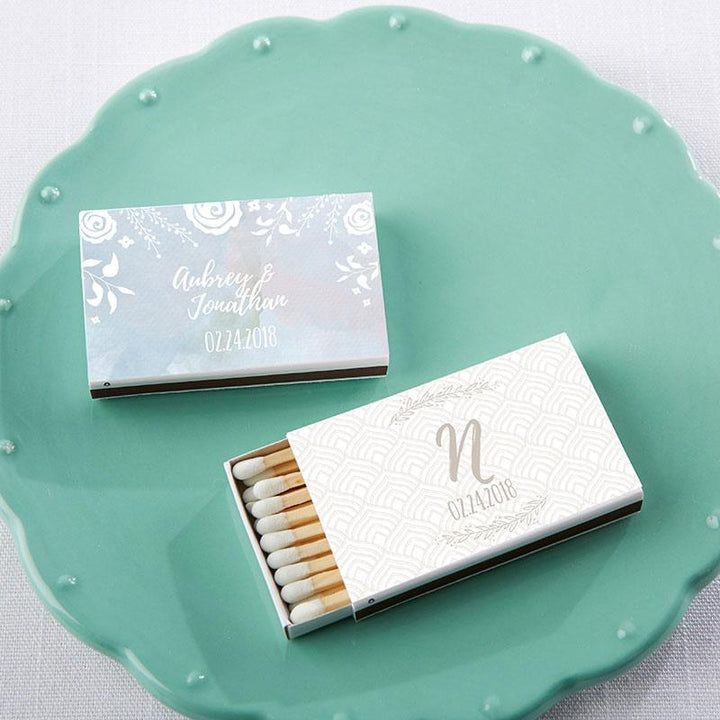 Personalized White Matchboxes - Beach (Set of 50) Personalized White Matchboxes - Ethereal (Set of 50) 