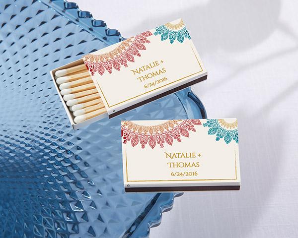 Personalized White Matchboxes - Beach (Set of 50) Personalized White Matchboxes - Indian Jewel (Set of 50) 