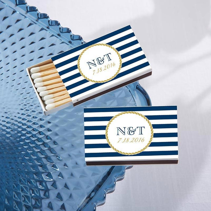 Personalized White Matchboxes - Beach (Set of 50) Personalized White Matchboxes - Nautical (Set of 50) 